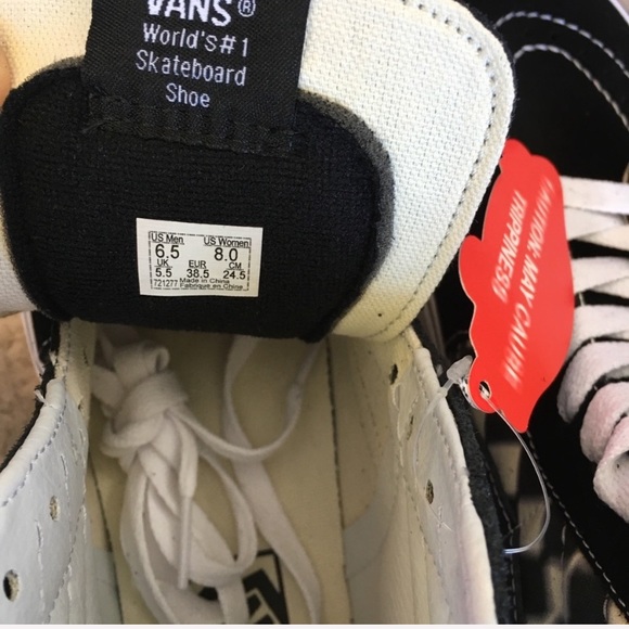 Vans Sk8-Hi Blur Check Skate Shoe W 8, M 6.5 - Picture 6 of 9